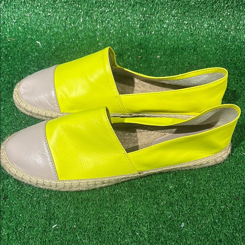 Rebecca Minkoff Neon Yellow and Gray Espadrilles